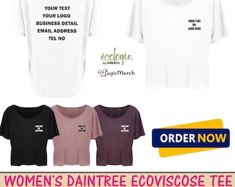 Personalised Printed AWDis Women’s Daintree EcoViscose Tee Party Stage Hen Party Event Wear  Tops