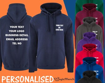 Personalised Custom Printed Pro Hoodie Workwear Casual Sports Event Gym Party Staff Tops Stage Hen do Party Your Text/Logo