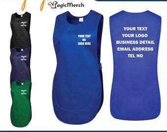 Personalised Printed Uneek Heavyweight Tabard Cleaning Chef Custom Text Logo Cocking  Workwear Staff