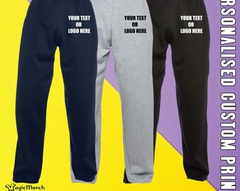 Unisex Uneek Childrens Jog Bottoms UC521 Custom Printed Text Logo Workwear Kids Exercise Work Out