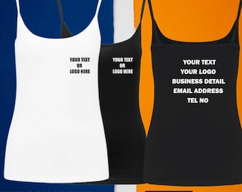 Printed Kariban Ladies' Strappy Tank Top Jersey knit Custom Logo Text Women Tops KB397