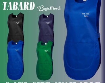 Personalised Embroidered Tabard Apron Your Text Chef Cooking Work Wear Cleaning kitchen Staff
