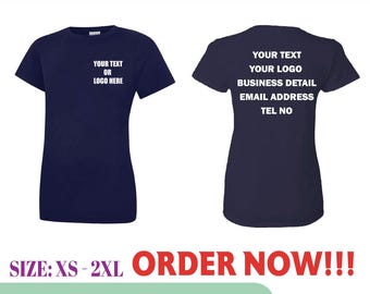 Personalised Printed Uneek Ladies Classic T-Shirt Your Text Work Wear Casual top UC318