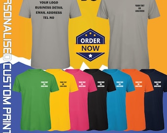 Printed B&C Inspire Men's T-Shirt Personalised Tops Your Text Logo Sports Workwear Casual Gifts Staff Gym