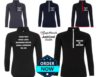 Personalised Custom Printed Just Cool AWDis Women's Cool  Zip Sweatshirt Top