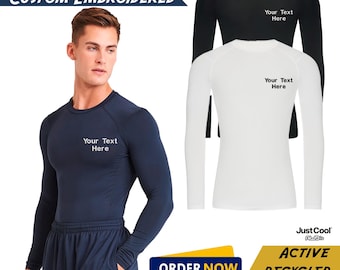 Embroidered AWDis Active Recycled Baselayer Sport Gym Fitness Your Text/Logo Top