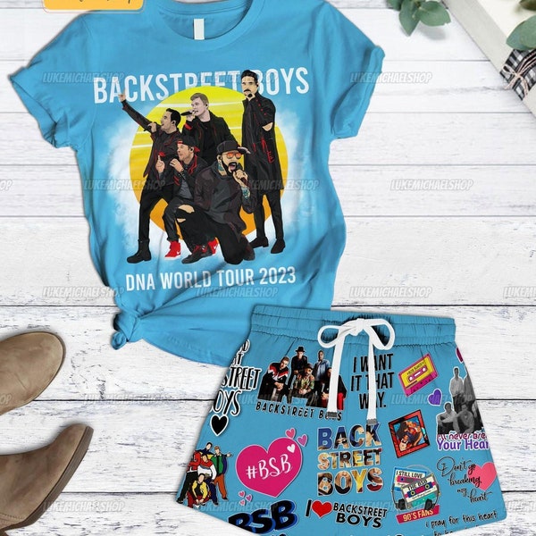 Backstreet Boys Band Shirt Short Set, Boy Band Music Pajamas, Bring Memory Back Street Men Women Pjs, BSB Rock Band Midnight Shirt