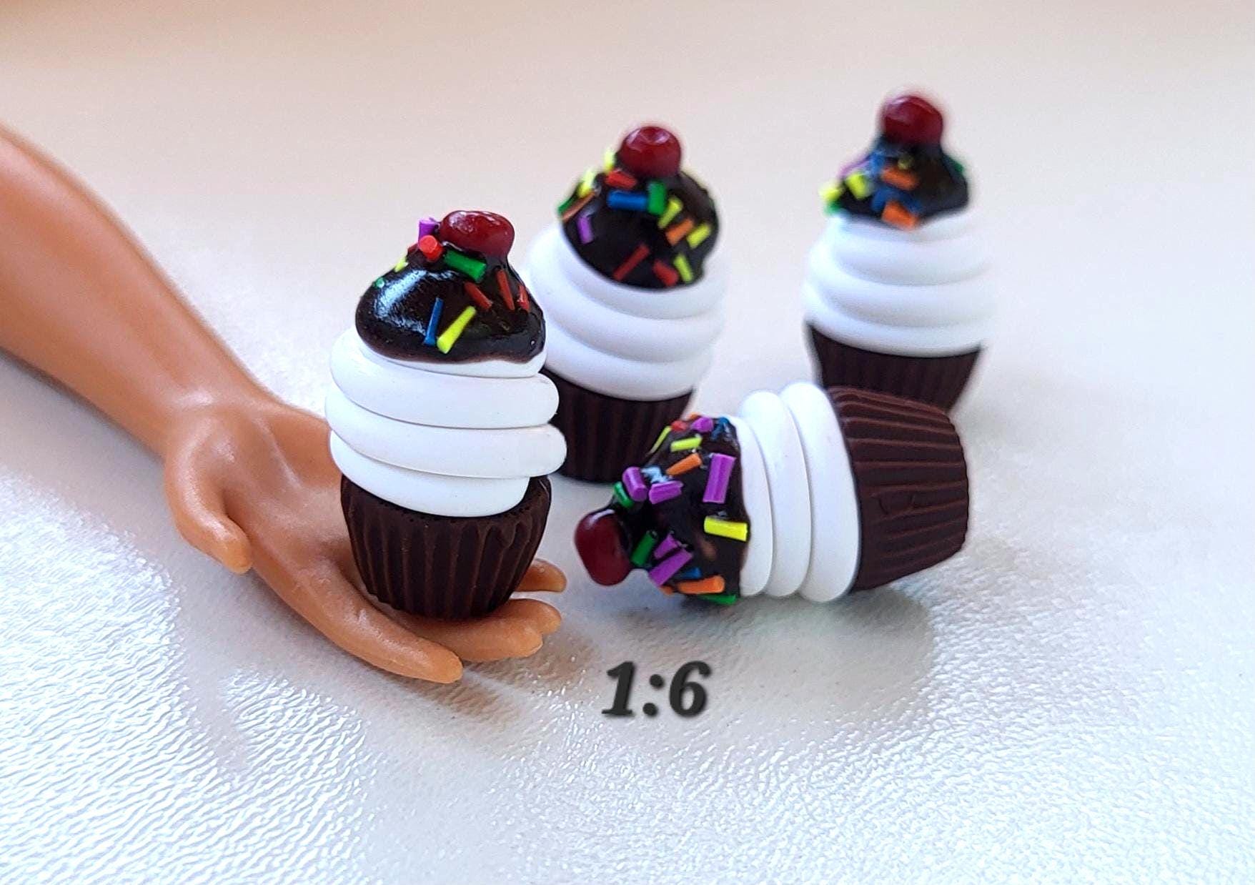 Fudge Sundae Cupcake, 1:6 Miniature Dessert Pastry, 112 Mini Dolls ...