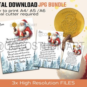 Santa's Wishing Coin Backing Card Weihnachtskarten zum selber ausdrucken