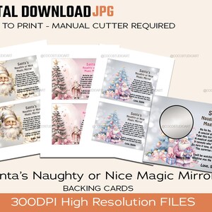 Cartes de Noël miroir magique du Père Noël à imprimer à la maison