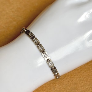 Vintage Artisan Sterling Silver Link Bracelet