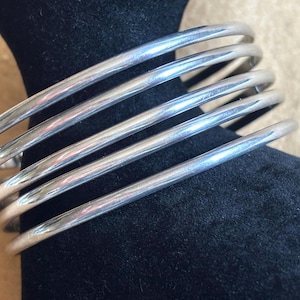 Vintage Five-bangle Sterling Silver Bracelet, Marked