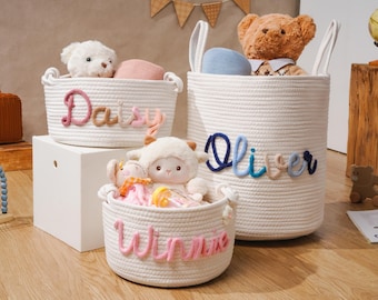 Personalized Baby Basket,Baby Shower Gift Basket,Custom Handmade Basket,Custom Handmade Basket,Baby Name Gift,Toy Basket,Toy Organizer