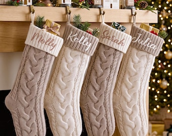 2026 Embroidered Christmas Stocking, Knitted Family Stocking,Dog Bone Christmas Stocking