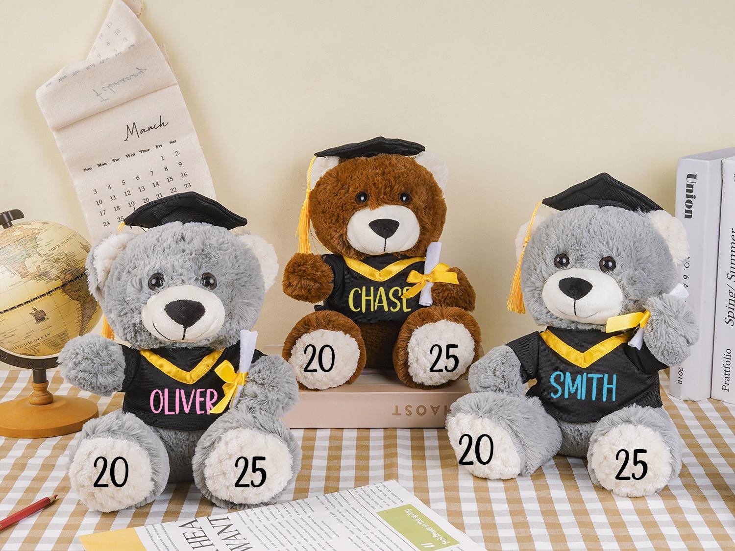 Plüschbär mit Doktorhut, Individueller Abiturbär 2025, Abiturgeschenk, Abiturgeschenk, Vorschulabschlussgeschenk, Geschenk für Absolventen