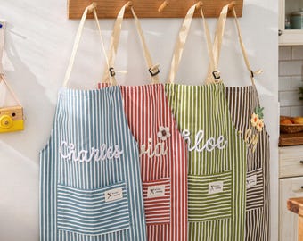 Tablier de cuisine brodé, Tablier personnalisé pour enfant adulte, Tablier de cuisine avec nom, Tablier enfant au crochet, Cadeau de cuisine maison, Cadeau pour cuisiner