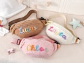 Personalized Crossbody Patch Bag,Custom Belt Bag for Boys Girls,Fluffy Name Toddler Purse,Personalized Kids Waist Bag,Toddler Sling Bag