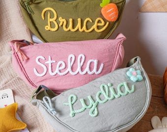 Personalized Kids Crossbody Bag,Custom Toddler Sling Bag,Handmade Crochet Name Purse,Back to School Gift,Mommy & Mini Toddler Size
