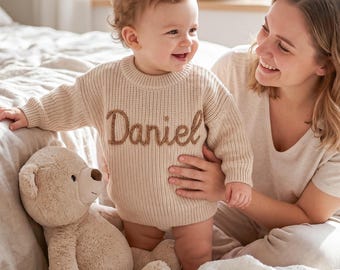 Custom Hand Embroidered Cotton Baby Sweaters,Toddler Jumper Gift