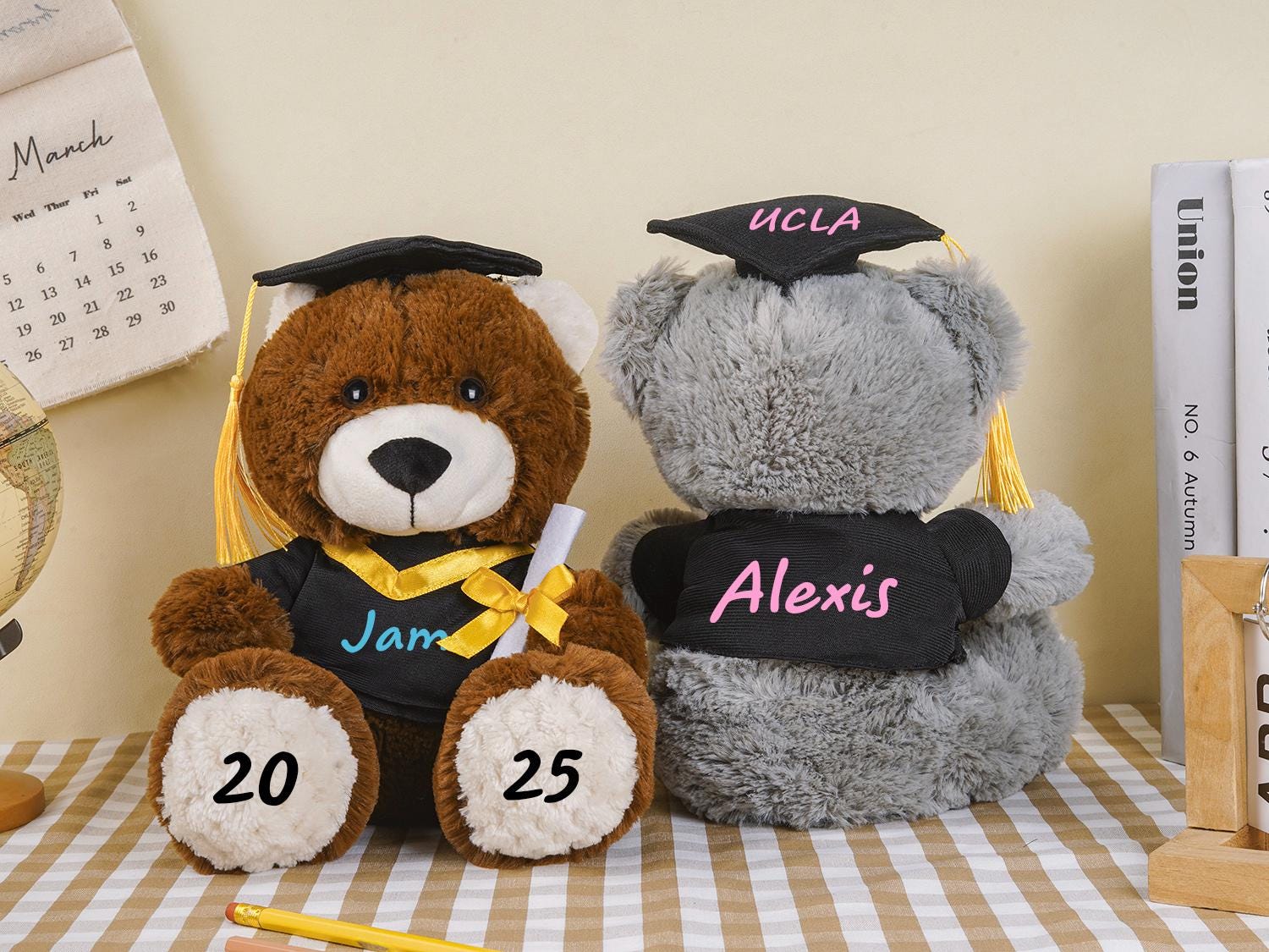 Plüschbär mit Doktorhut, Individueller Abiturbär 2025, Abiturgeschenk, Abiturgeschenk, Vorschulabschlussgeschenk, Geschenk für Absolventen