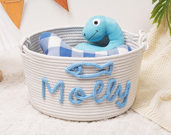 Personalized Dog Toy Basket, Custom Pet Toy Baseket, Dog Toy Storage Basket, Pet Name Gift Toy, New Puppy Gift, Pet Toy Storage for Dog Cat