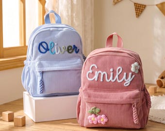 Personalized Name Corduroy Backpack,mini kid backpack,Back to School Gifts,Small/Large Sizes