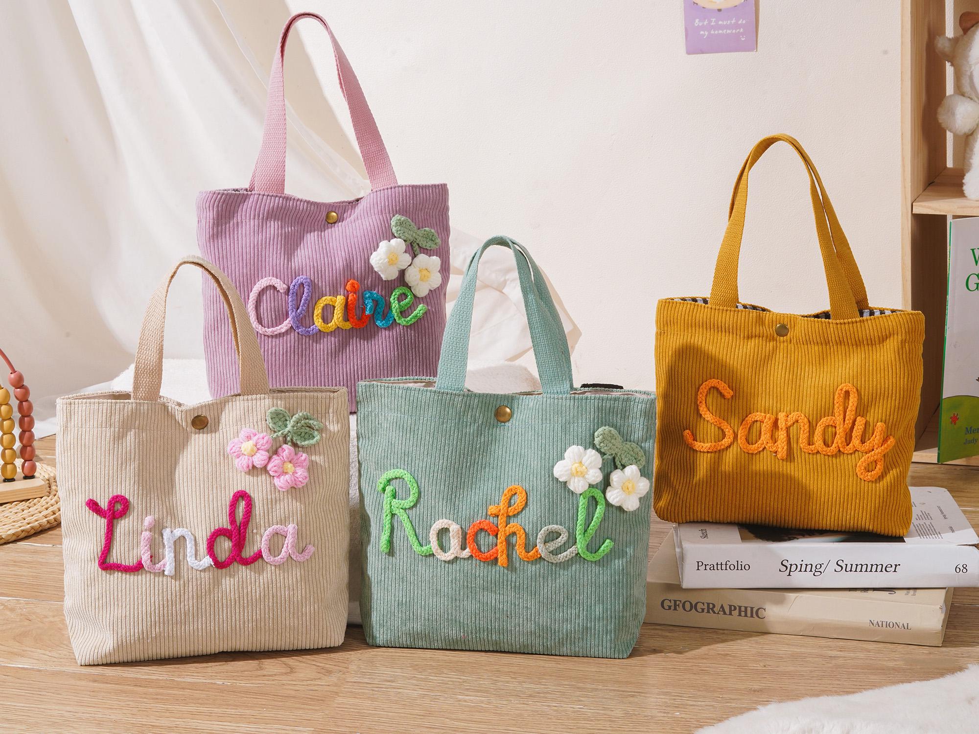 Personalized Name Tote Handbag, Custom Name Handbag as Baby Shower ...