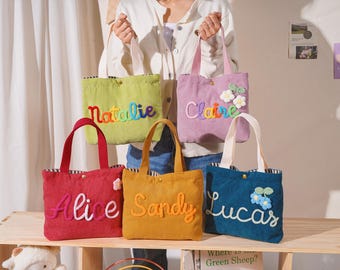 Personalized Name Tote Handbag, Custom Name Handbag as Baby Shower Gifts, Traveling Children's handbags, Birthday Gift, Christmas Gifts