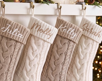 2026 Personalized Name Christmas Stocking,Embroidered Family Stocking,Holiday Xmas Gift