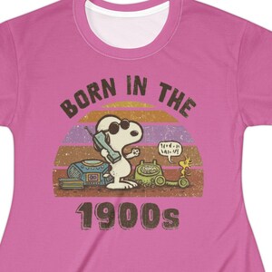 Vestido de camiseta con estampado de dibujos animados vintage: regalo perfecto para amantes de lo retro, ropa informal, celebraciones de cumpleaños, lindo vestido de verano, moda divertida.