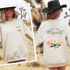 Feminine Ästhetik - Crewneck Sweatshirt, Selbstliebe Geschenk, Kauf mir Blumen, Unisex Pullover, Gemütlicher Pullover, Geschlechtsneutrales Sweatshirt