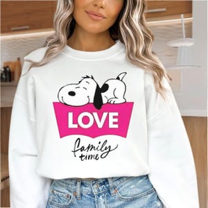 vintage nostalgic cartoon Love Family Time Sweatshirt, Unisex Crewneck for Cozy Family Perfect Gift for Holidays, Birthday, Casual Wear