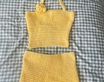 crochet skirt set