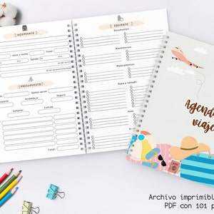 agenda planificadora para viaje, planner de viaje, agenda para viaje, organizador de viaje