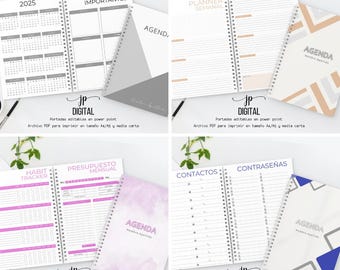 Executive agenda digital file, Perpetual agenda, Neutral agenda, Agenda 2025, Agenda 2024, Agenda without dates, Agenda for office