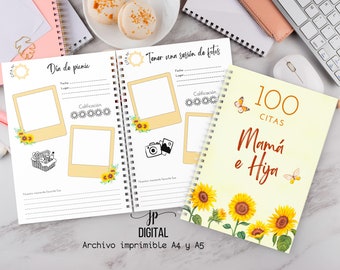 Mom and daughter 100 quotes together, printable file 100 quotes for mom and daughter, mom and daughter activities, 100 quotes album