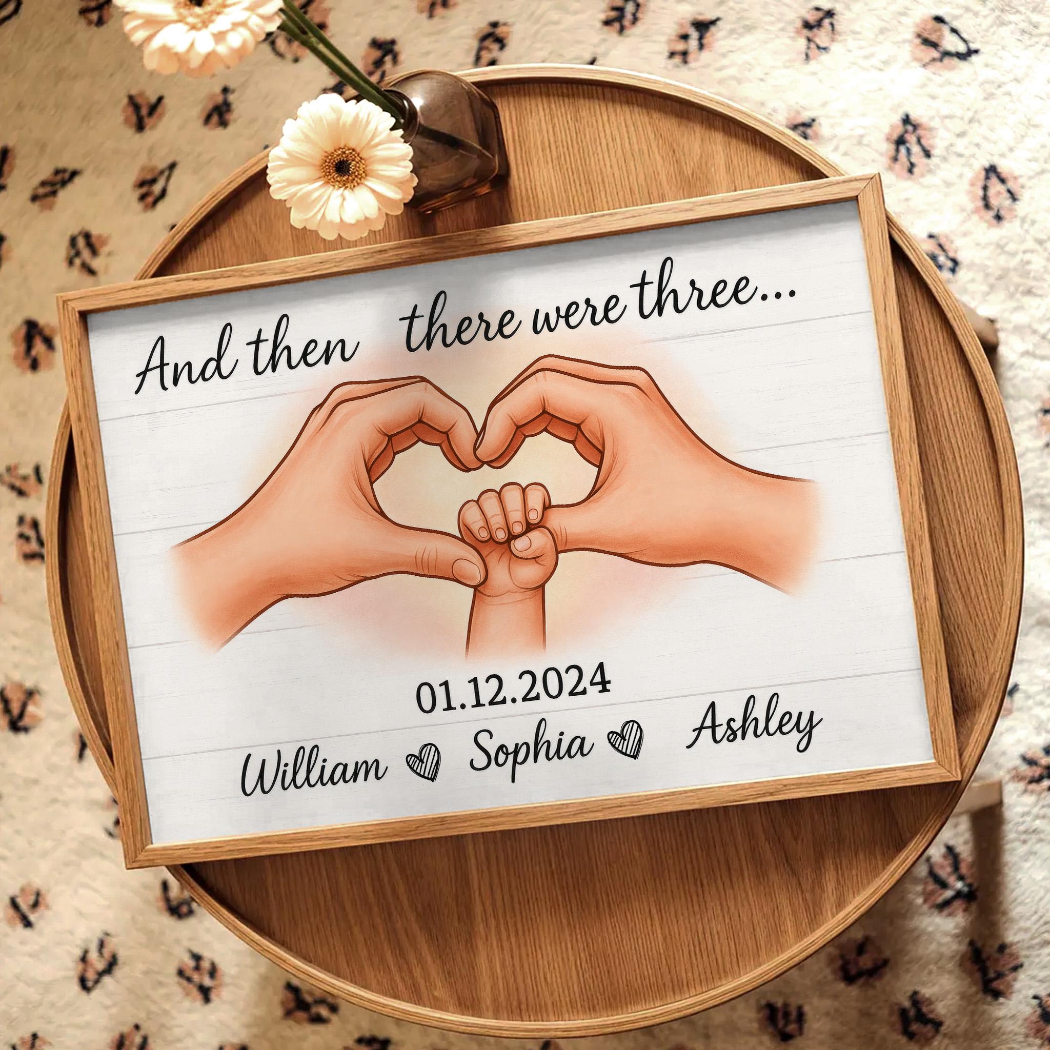Personalized New Baby Poster, Family Hand Sign, Custom Baby Name and ...