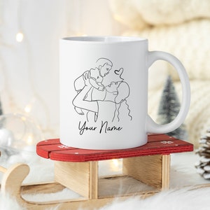 Personlig mor och barn-linjeteckning, anpassad mamma och bebis-linjeteckning, minimalistisk porträttkonst för mamma och barn, anpassad linjeteckning för mamma och bebis. bild 8