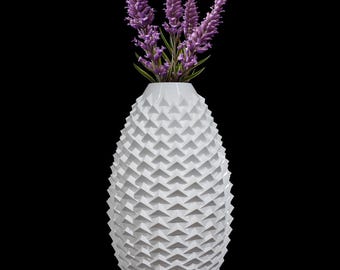 3D Printed Geometric Vase | Modern Textured Home Decor