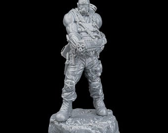 Assault Trooper 3D Printed Model – Unpainted Sci-Fi Warrior Statue | Cyberpunk Miniature Collectible