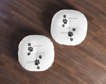 All you need is Love (Pawprints) Tufted Floor Pillow, Round