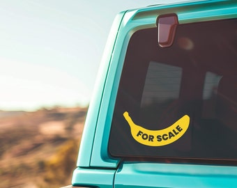 Banana For Scale Vinyl Sticker - Funny Meme Car Window Decal, Perfect Dull Men's Club Gift, Unique Laptop & Vehicle Decor