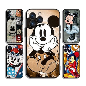 Custodia per telefono con faccia di Topolino in stile retrò / Look comico stravagante / Per iPhone e Samsung