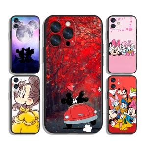 Funda para teléfono con el icono de Mickey Mouse sonriente / Estilo de animación retro / Para iPhone y Samsung