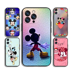 Custodia per telefono vintage con motivo a cartoni animati di Topolino / Stile animazione retrò / Per iPhone e Samsung