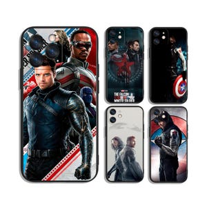 Falcon Winter Soldier beschermende, op maat gemaakte telefoonhoesjes voor iPhone, Samsung, Google Pixel en Motorola.