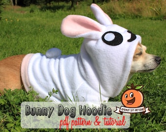 Dog Bunny Hoodie Costume XS - MED Pdf Pattern and full tutorial