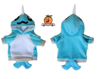 Narwhal Dog Hoodie Costume XS - MED Pdf Pattern and full tutorial