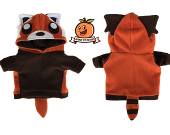 Red Panda Dog Hoodie Costume MED - XL Pdf Pattern and full tutorial