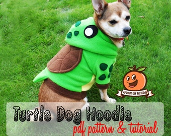 Dog Turtle Hoodie Costume XS - MED Pdf Pattern and full tutorial